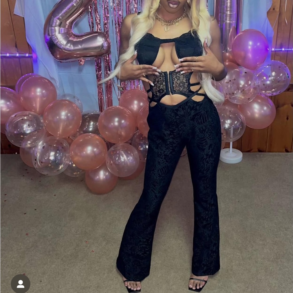 Fashion Nova Black Cutout Jumpsuit